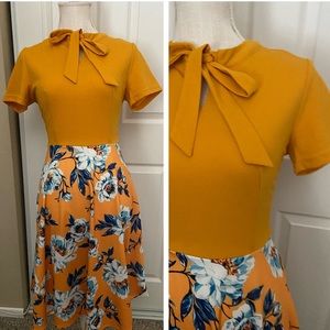 Floral mustard dress
